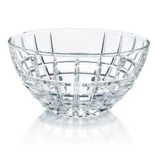 Tiffany & Co.,Tiffany Tartan Plaid Square Pattern Round Lead Crystal Bowl 4.5"